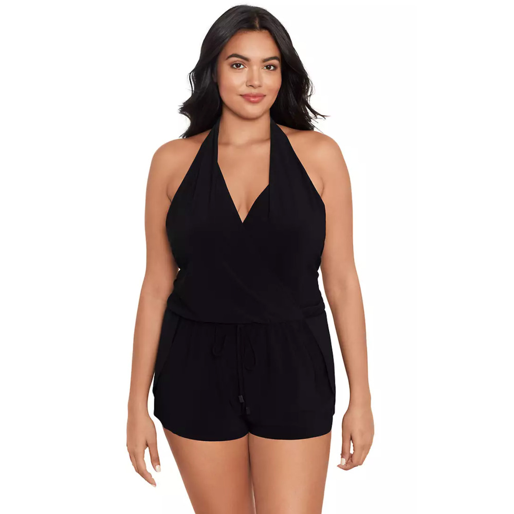 NEW MAGICSUIT BLACK BIANCA ROMPER HALTER ONE PIECE SWIMSUIT PLUS SIZE 20W